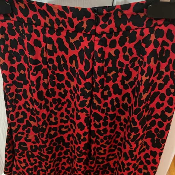 Zara Red Leopard Print Skirt SZ S - Picture 5 of 5